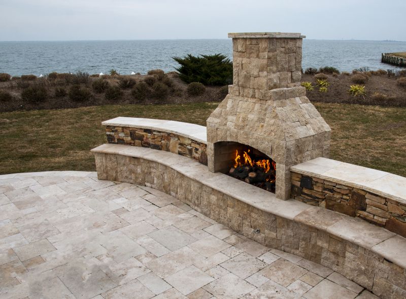 Paver patio with fire feature
